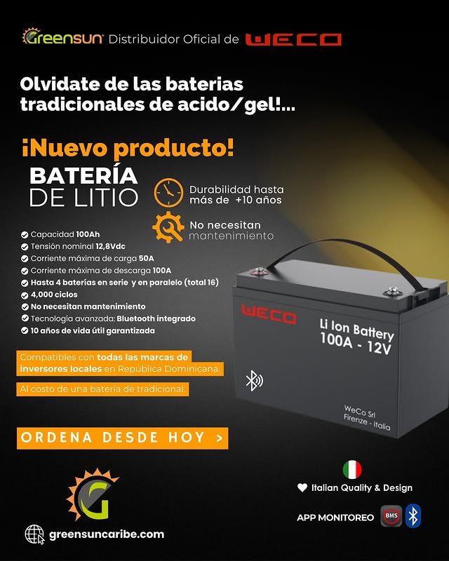 Nuevo producto Weco Li ion battery
